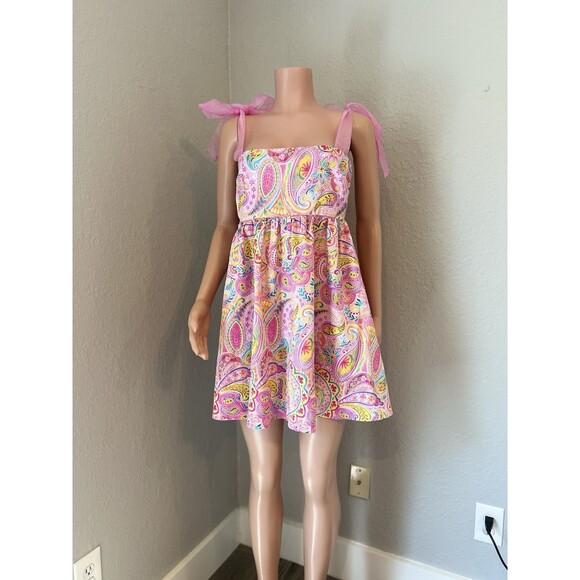 Dresses & Skirts - Day + Moon COLORFUL PAISLEY Baby Doll SUMMER SPRING ROMANTIC Dress SZ LARGE #49